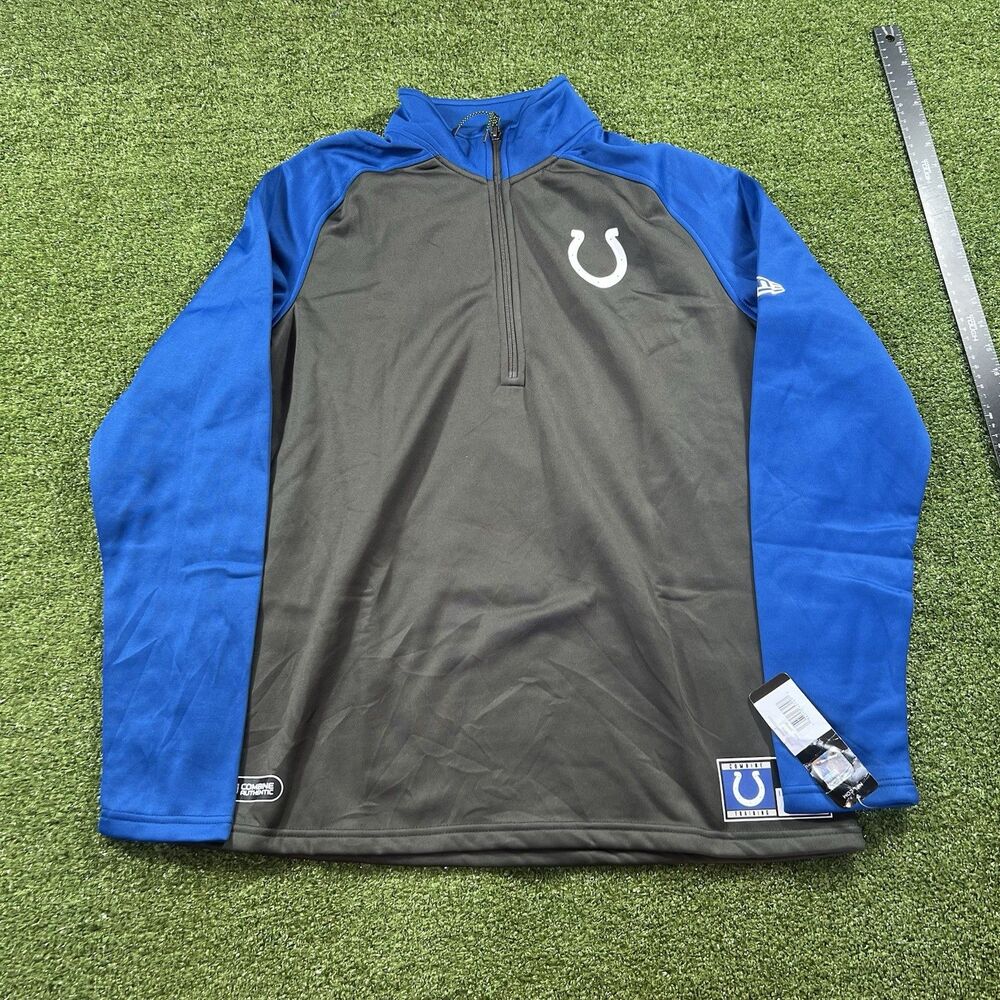 Men's Indianapolis Colts New Era Charcoal Combine Authentic O-Line Raglan Size L